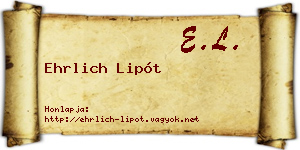 Ehrlich Lipót névjegykártya